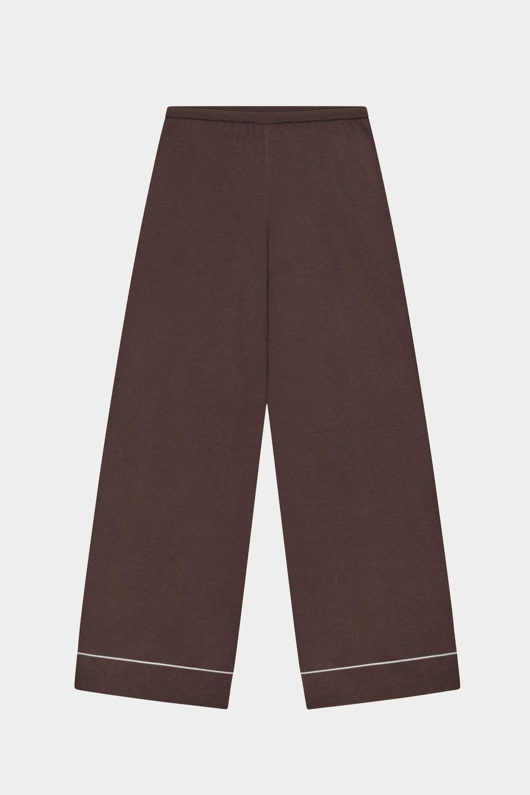 KNITTED PANEL TROUSERS - BROWN