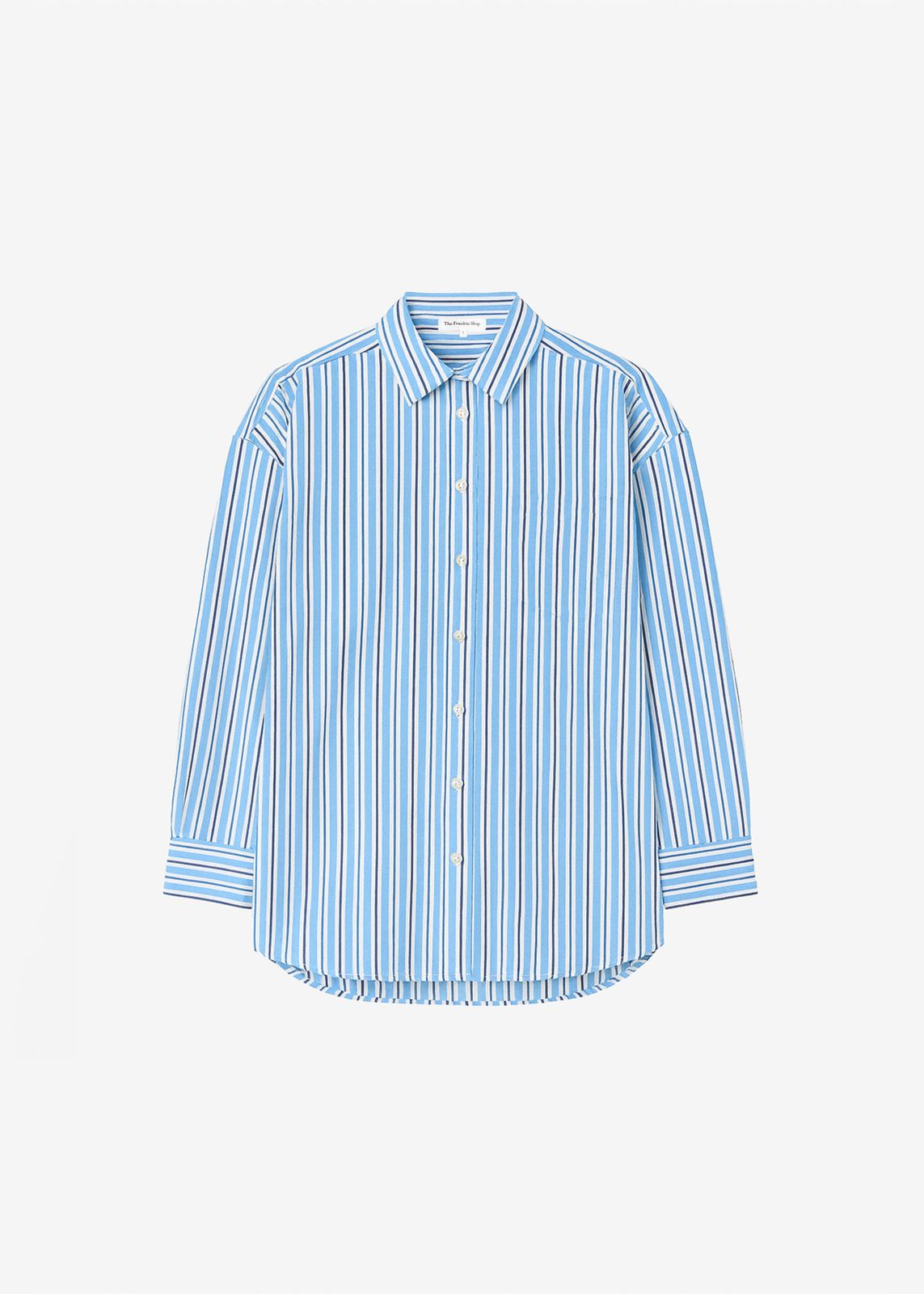 Oana Cotton Padded Shirt - Blue Multi Stripe