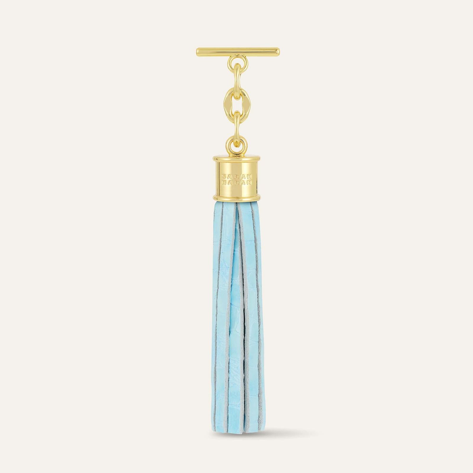 Capsule Tassel Classic | Sky Blue Patent Croc with Gold hardware