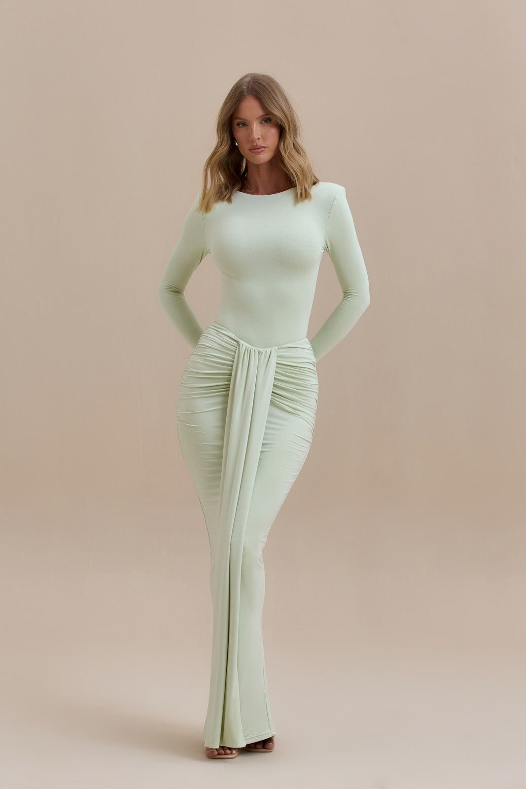 NARA DRAPE MAXI SKIRT | MINT
