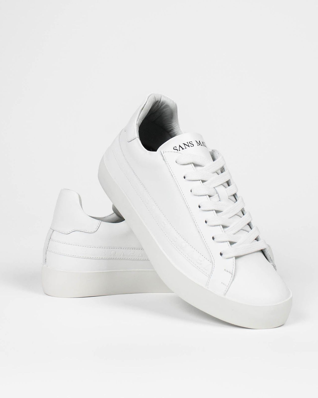 Olympus Low Top Trainers - White Leather