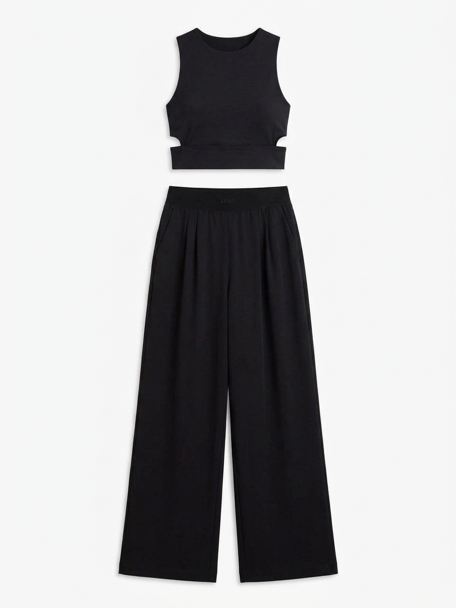 Womens Elasticated Waistband Trouser In Black