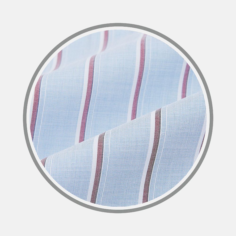 Blue and Burgundy Multi Stripe Fabric