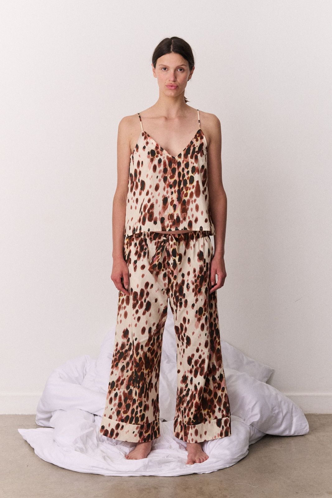 Cami & Wide Leg Leopard Brown
