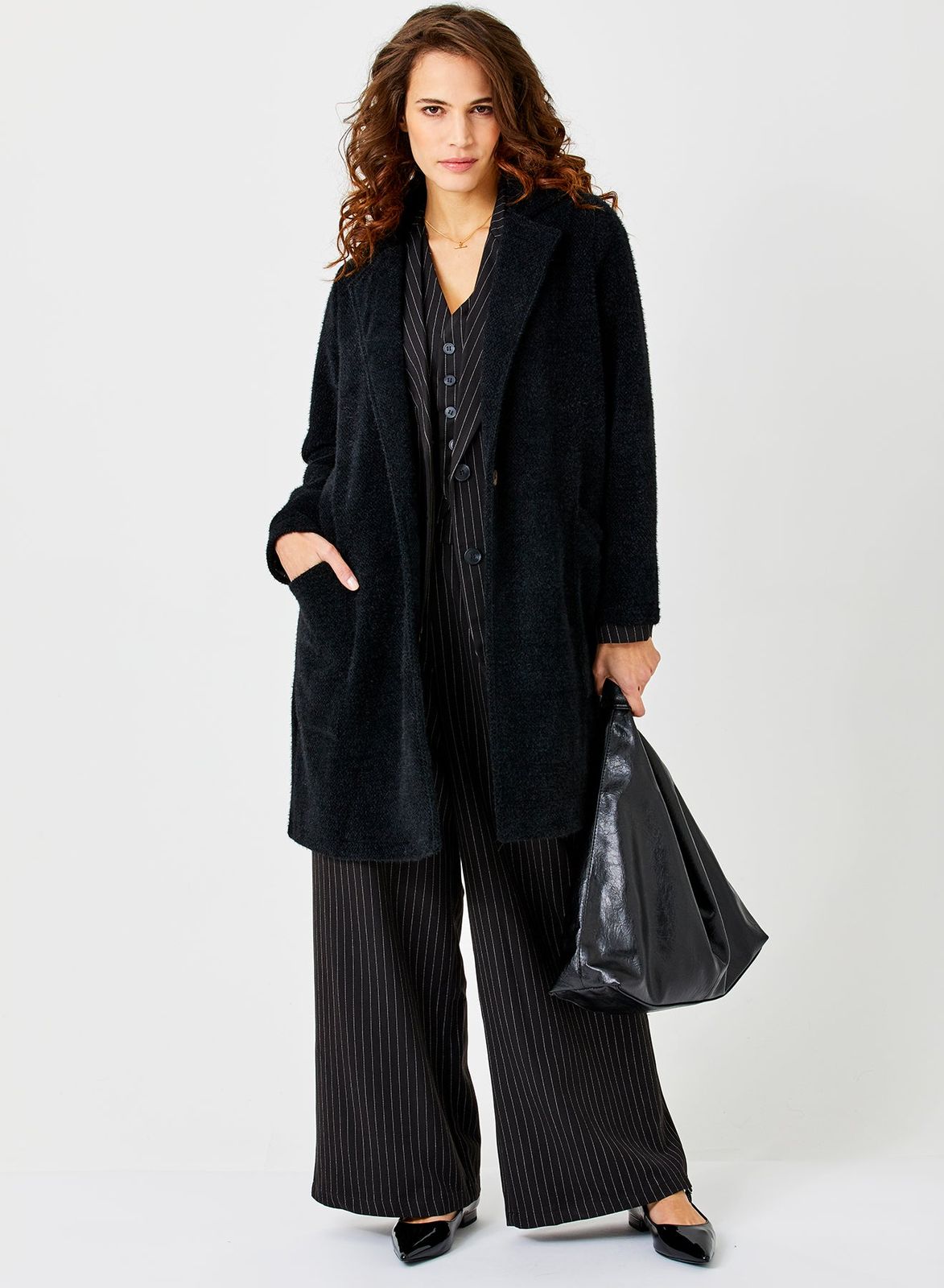 Iris Soft Fluffy Coatigan With Pockets