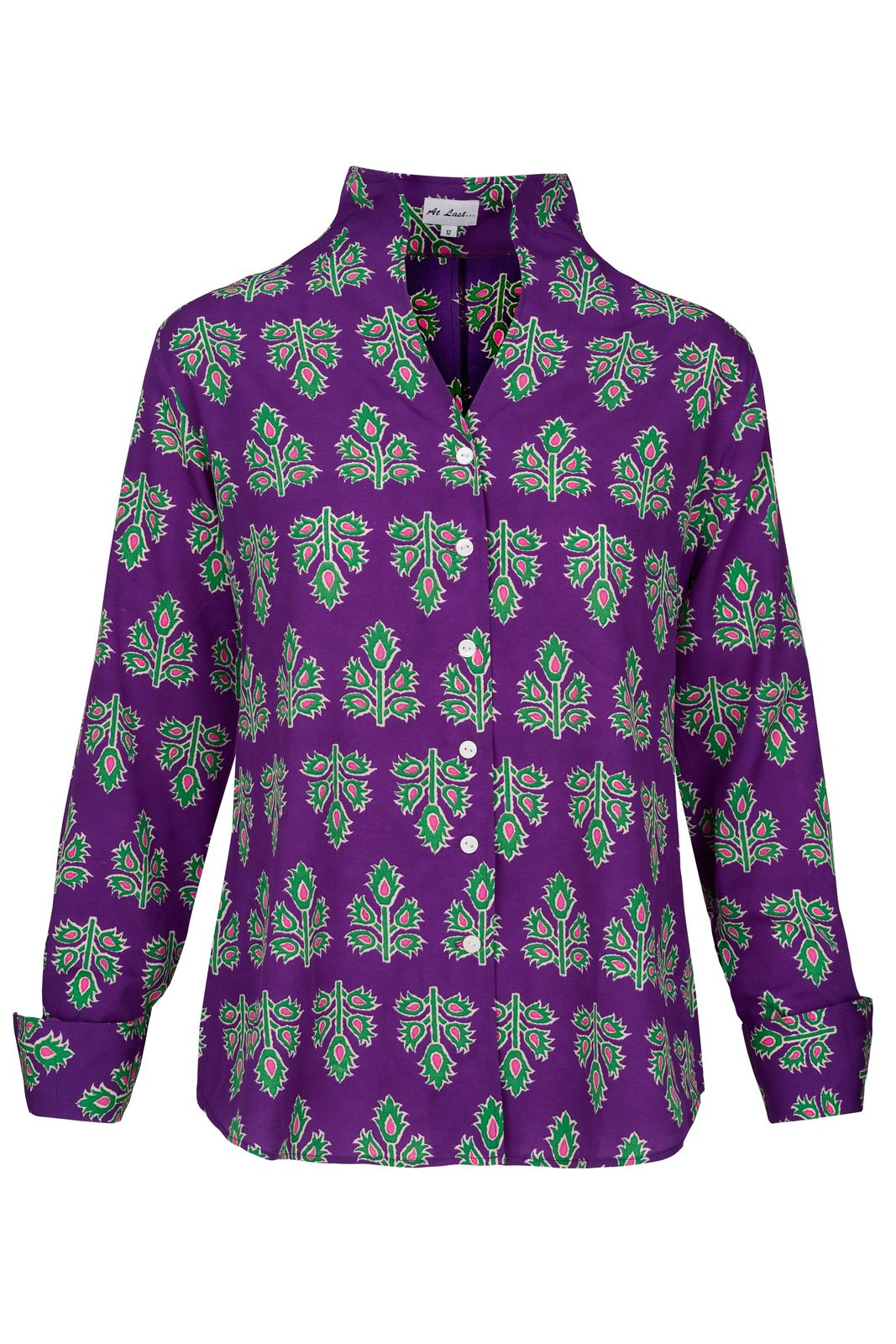 Chelsea Shirt In Violet & Green Thistle
