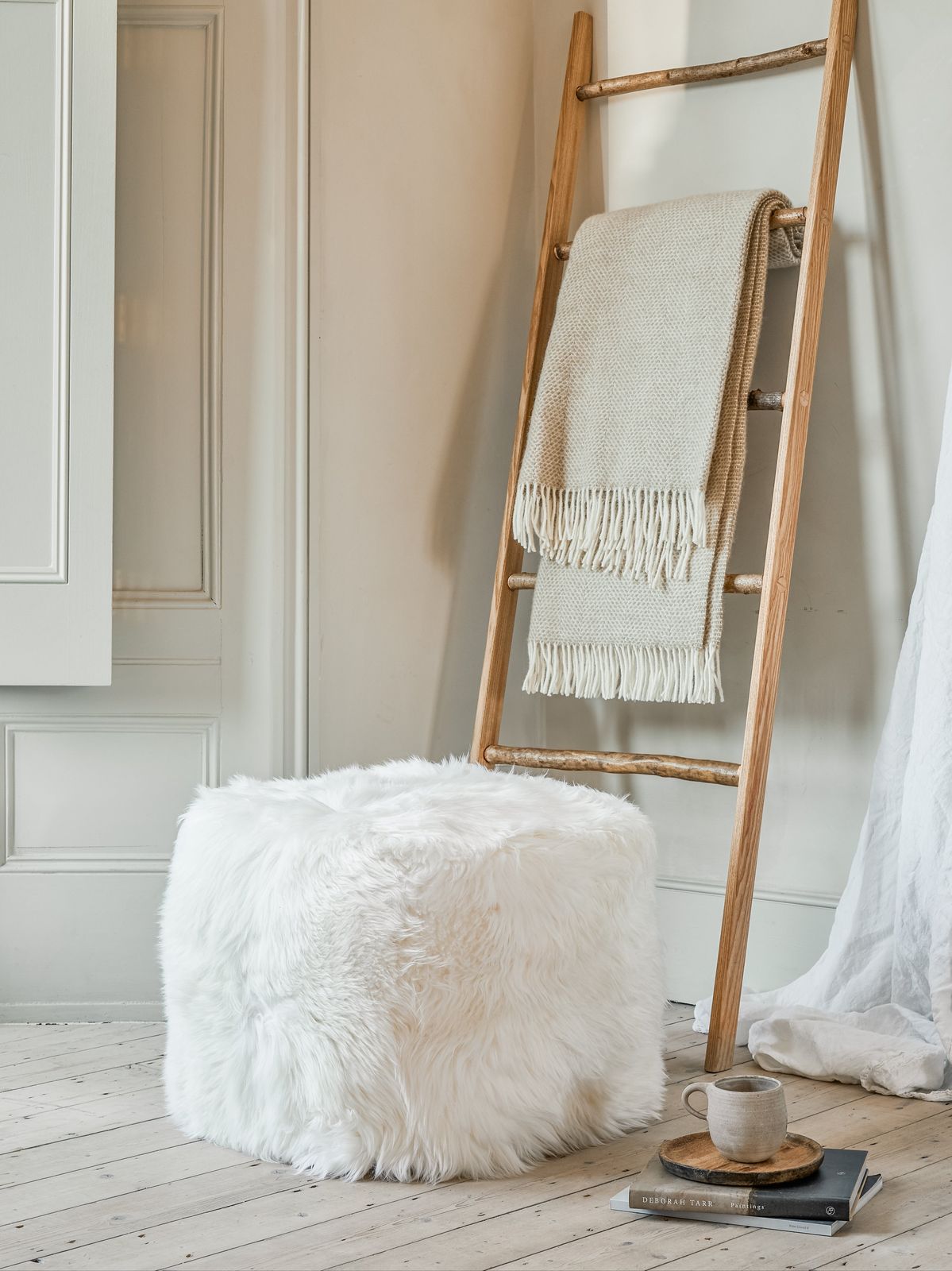 Sheepskin Pouffe - Pure White