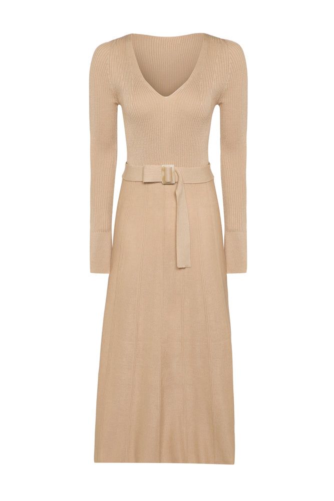 Alexis Knitted Cream Dress - 50% Off