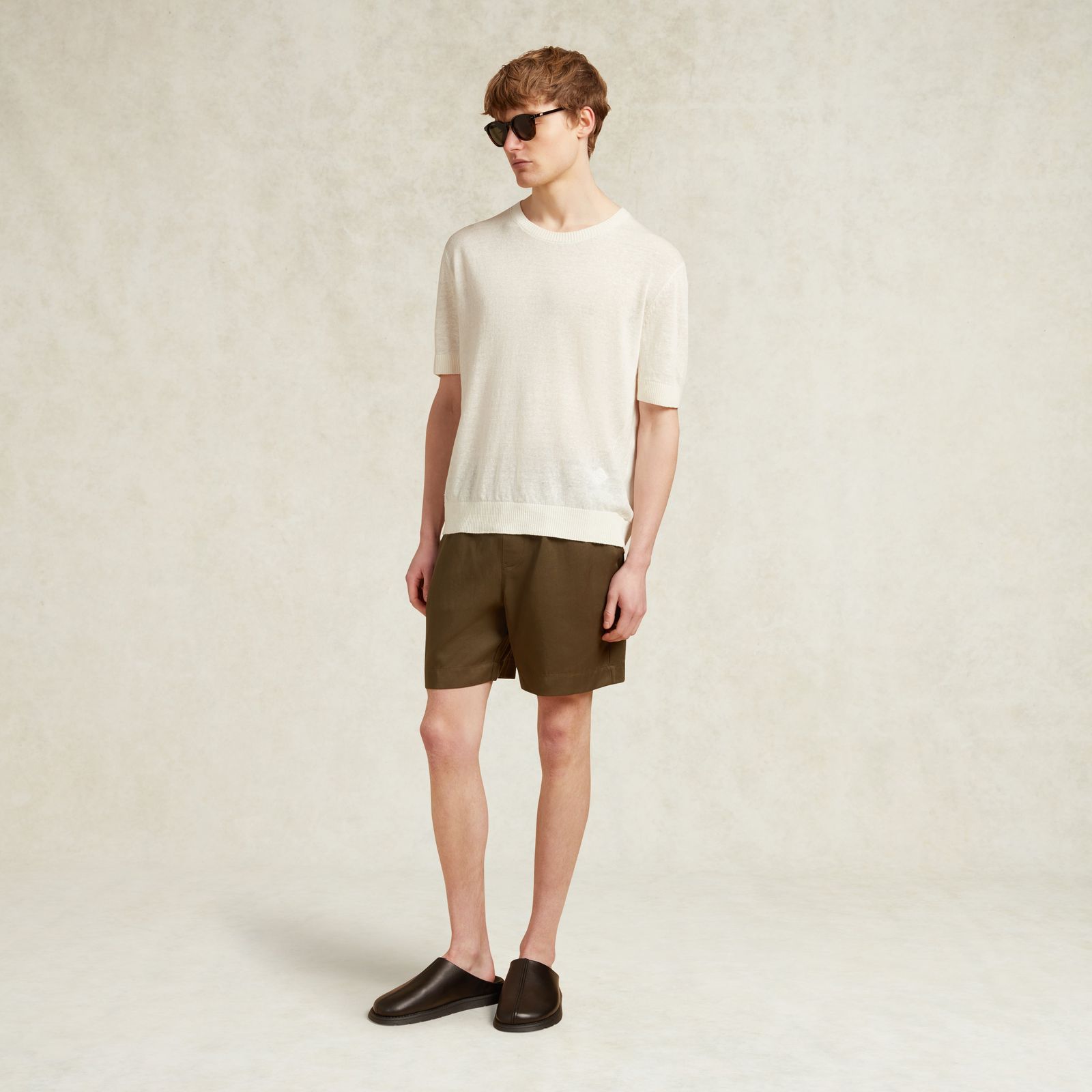 FERRIER LINEN KNITTED T-SHIRT - IVORY
