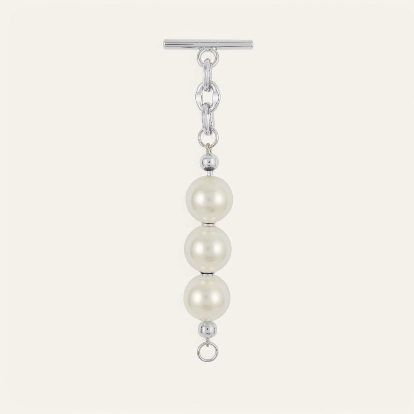 Aurora Tassel | Pearl with Silver hardware