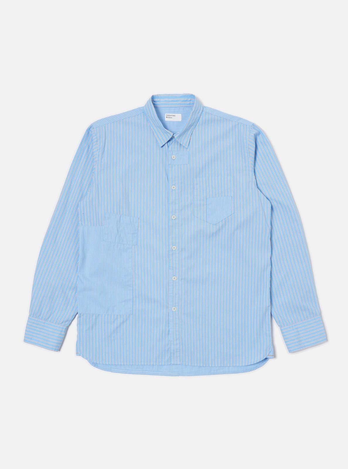 Blue Vila Stripes Patched Shirt
