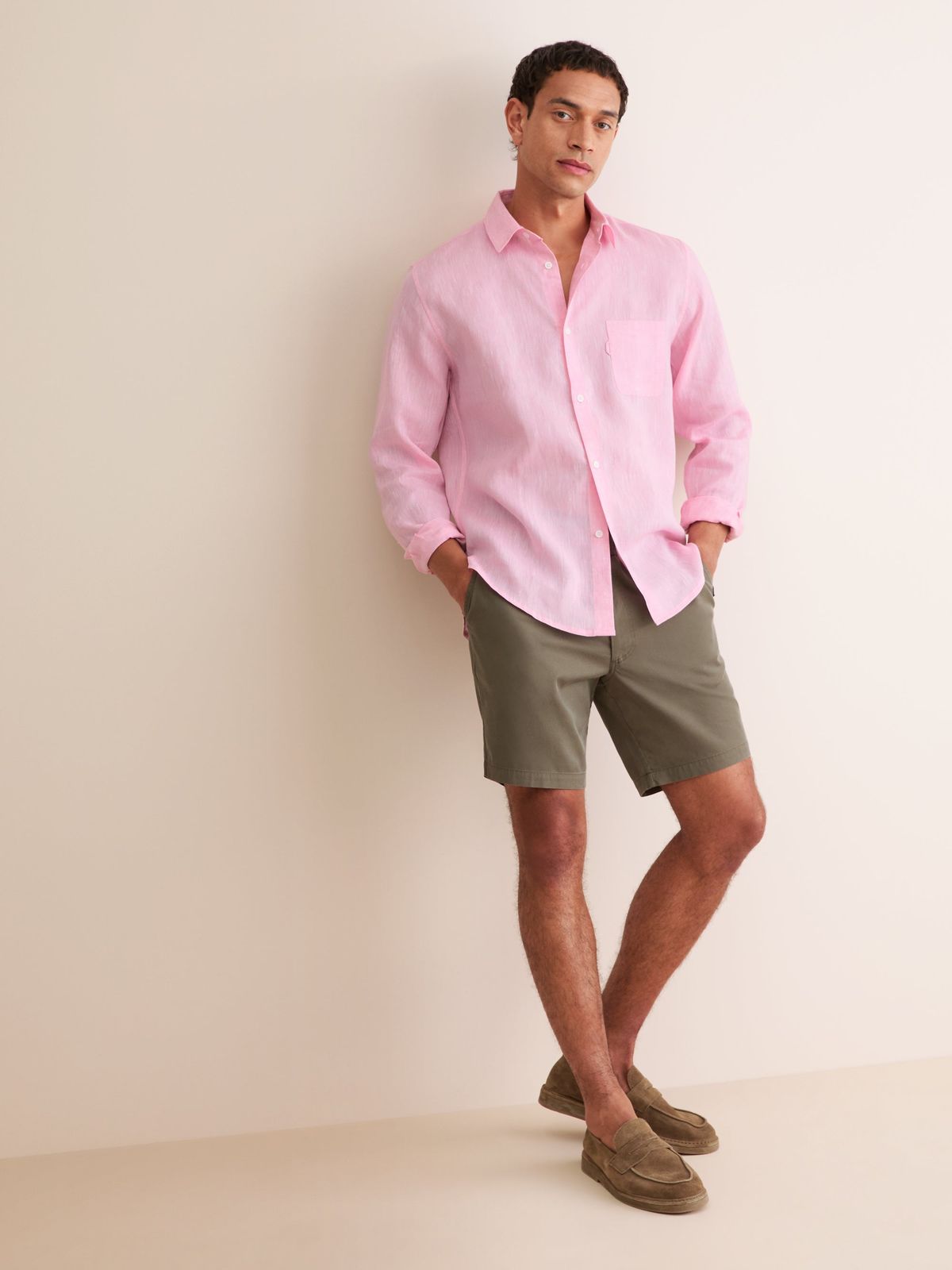 Monaco Linen Shirt Pink