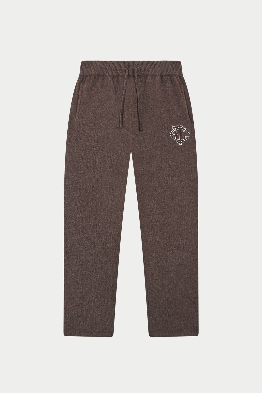 MONOGRAM KNITTED JOGGERS - BROWN