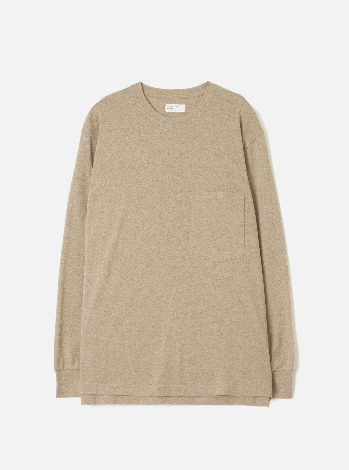 Dark Sand Recycled Wool Mix SJ L/S Pocket Tee
