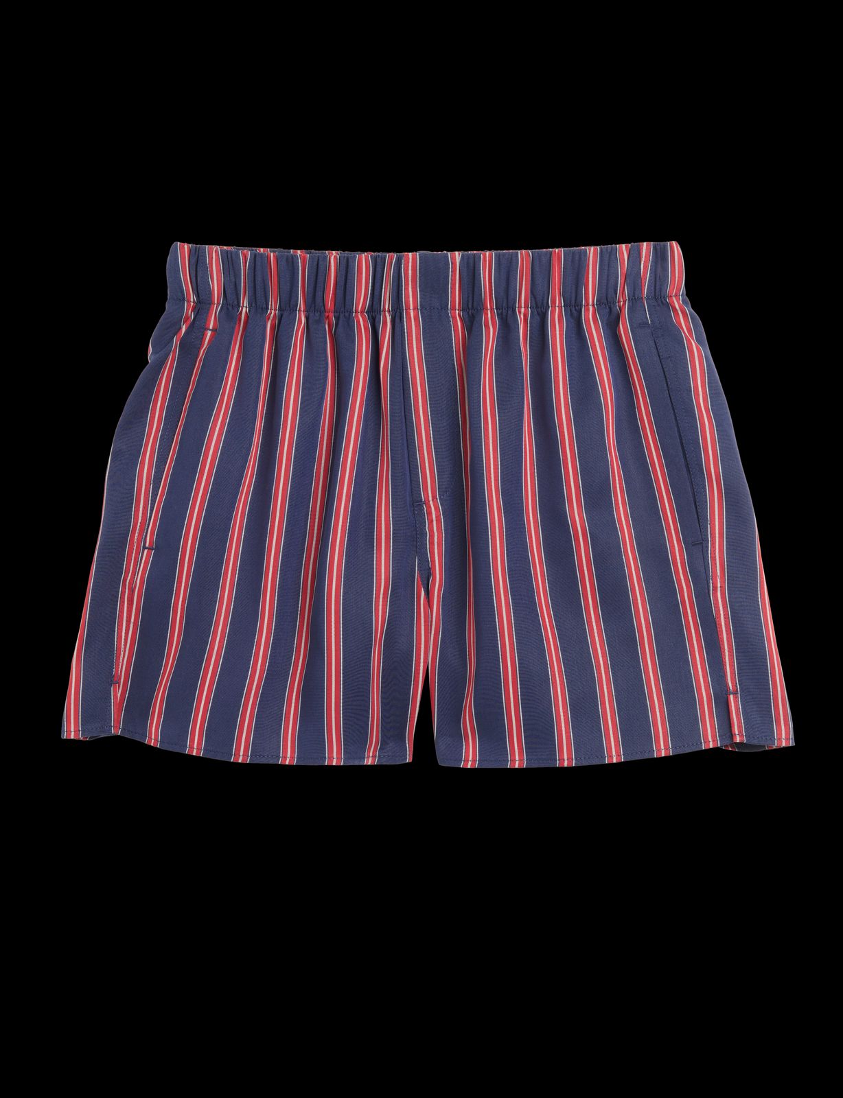The Boxer: Tencel™ Lyocell, Navy And Red Stripe