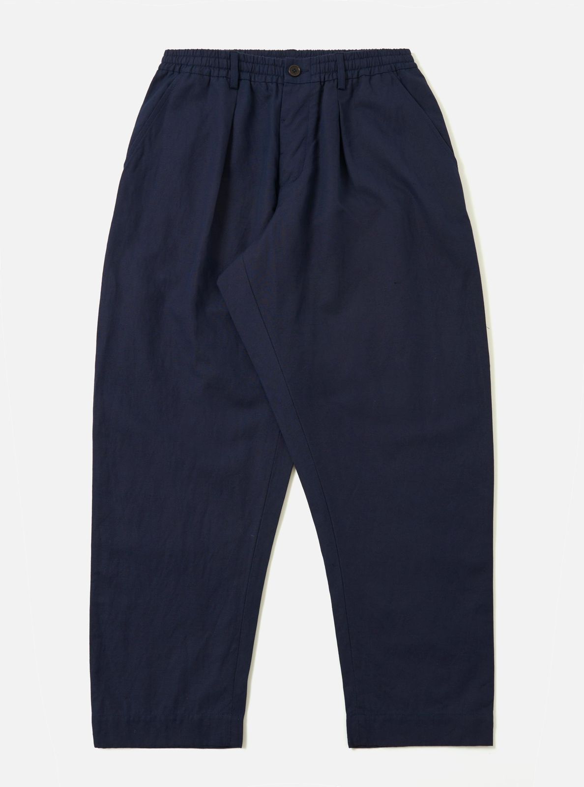 Navy Linen Slub Weave Oxford Pant