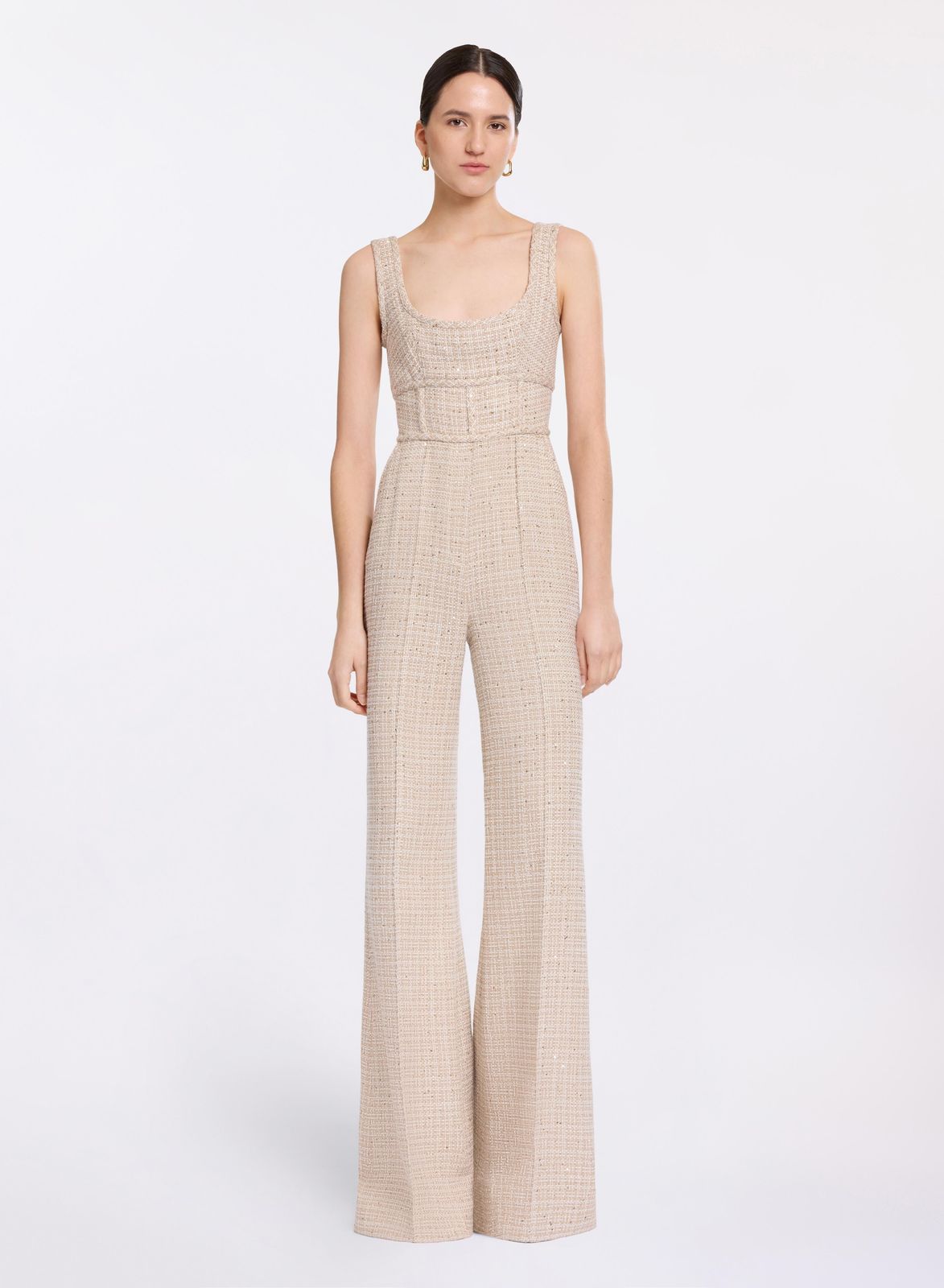 Sequin Tweed Jumpsuit