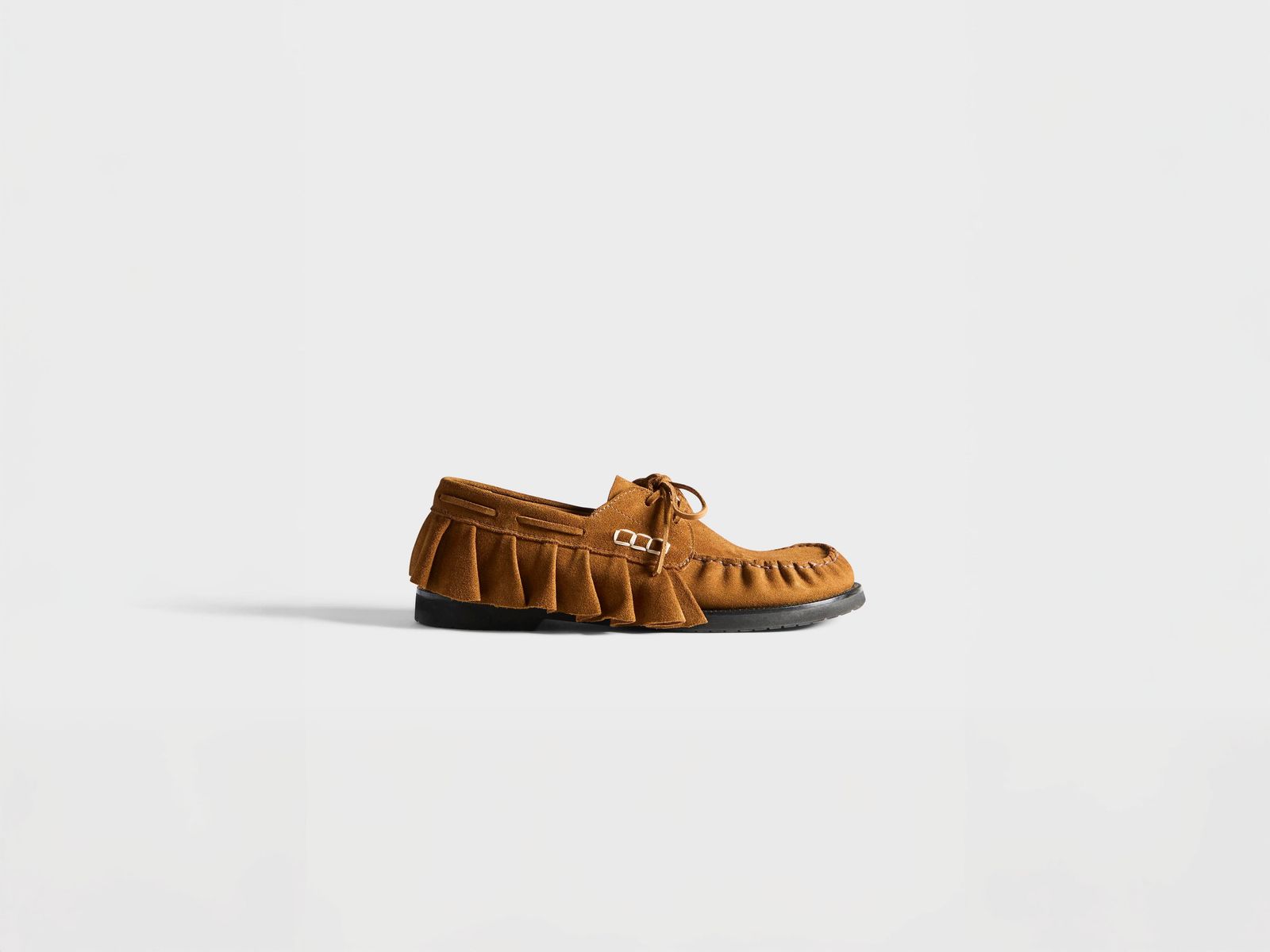 CL_WOMENS LOAFER RUFFLE SUEDE BOAT SHOES