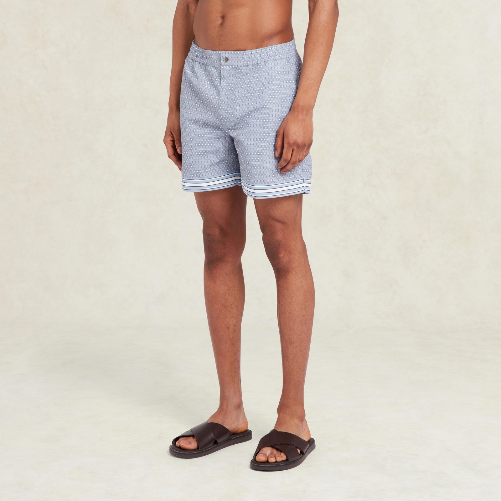 Lucena Print Tailored Swimshort - Powder Blue