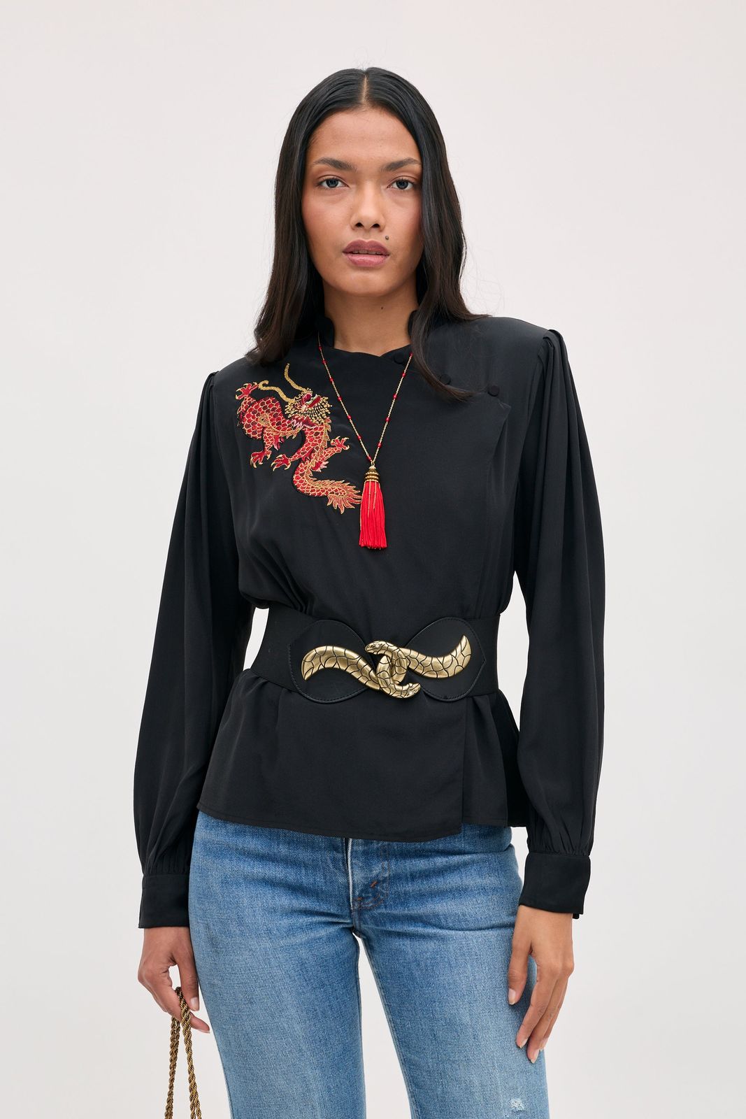 Sylvie Rose - Dragon Embroidery Red