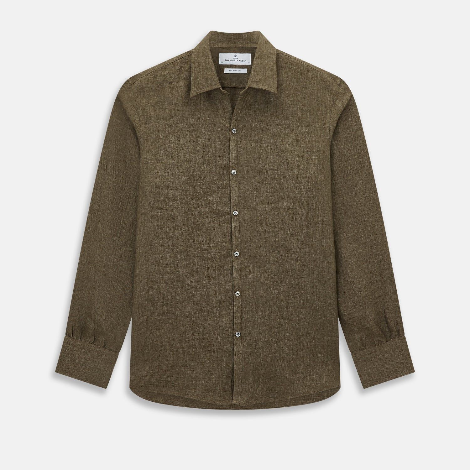 Olive Linen Windsor Shirt