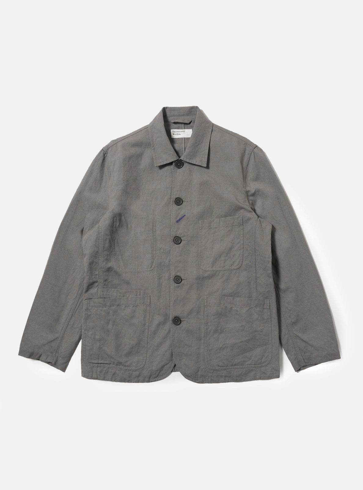 Mid Grey Linen Slub Weave Bakers Chore Jacket