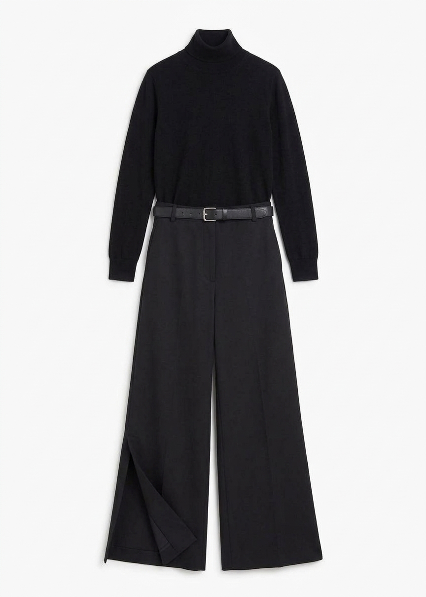 Malvo Long Pencil Skirt - Black