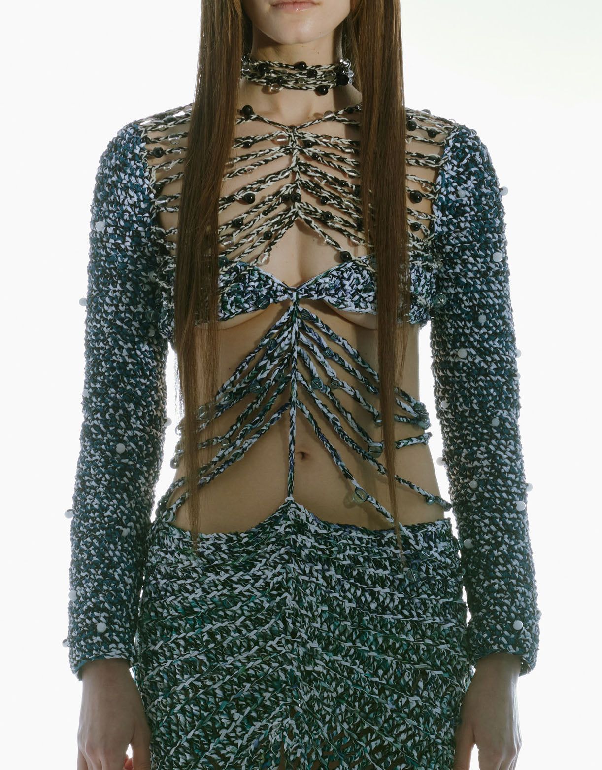 CROCHET BEADED CROP TOP