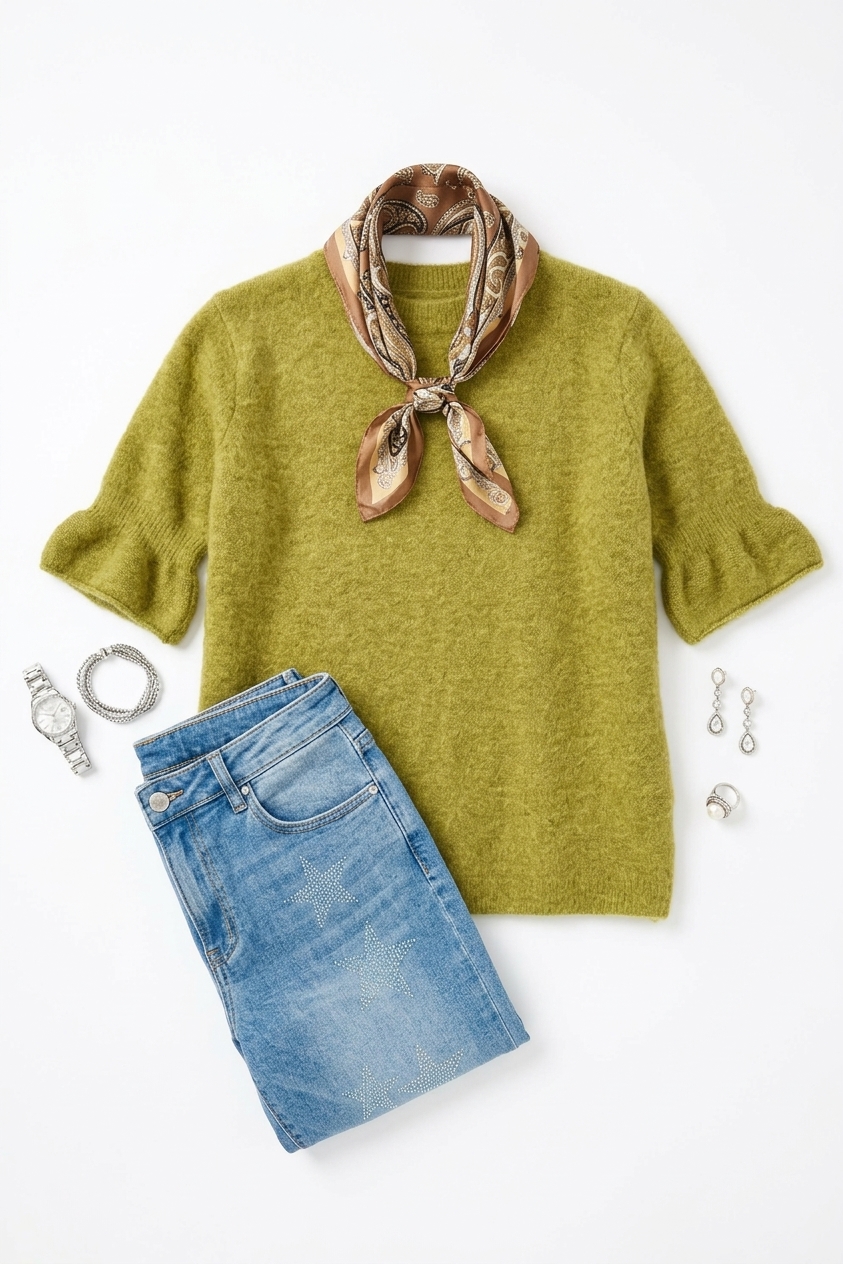 Pretty Frill Round Neck Knit