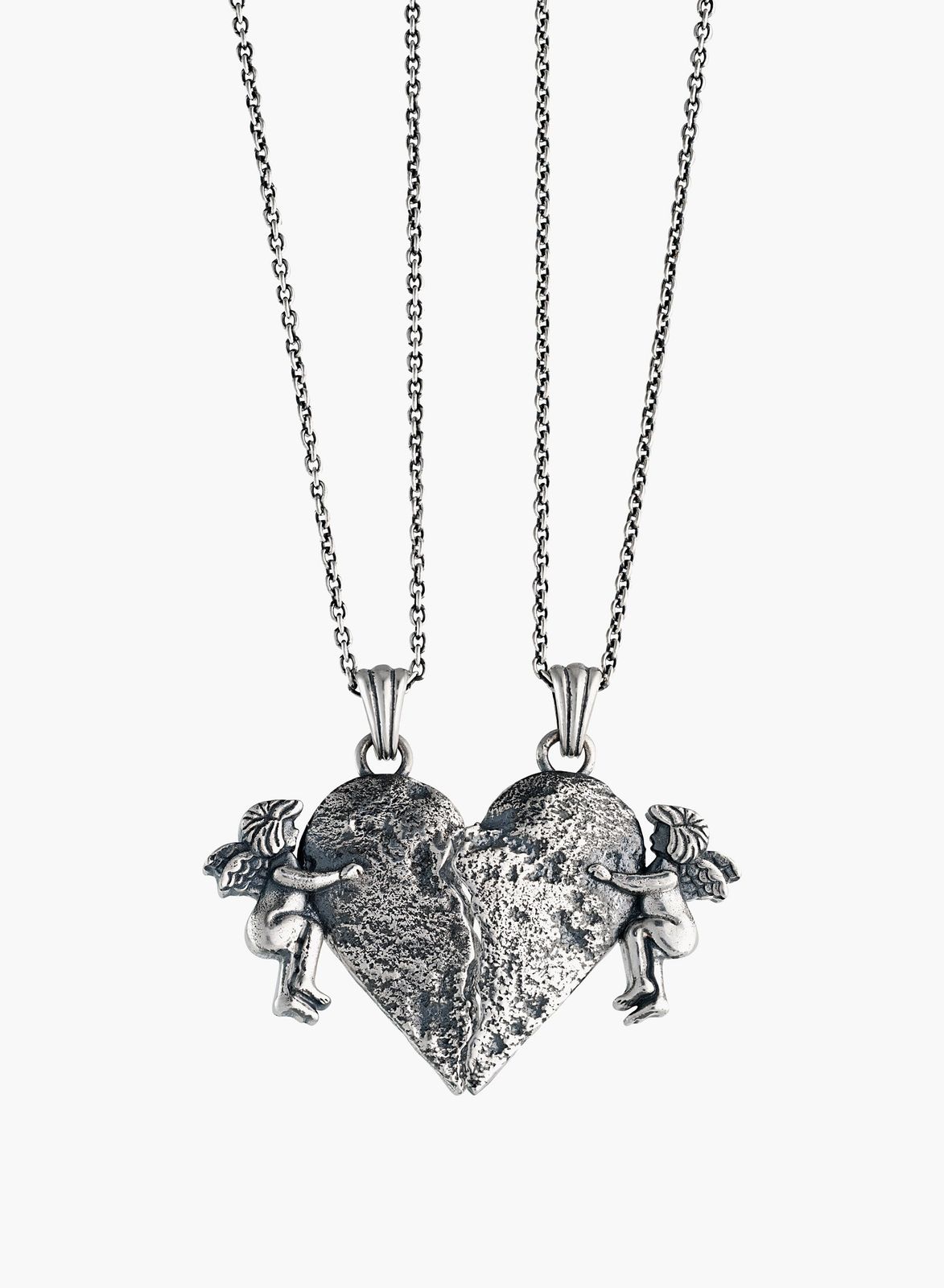 Silver Twin Hearts Lovers Pendant