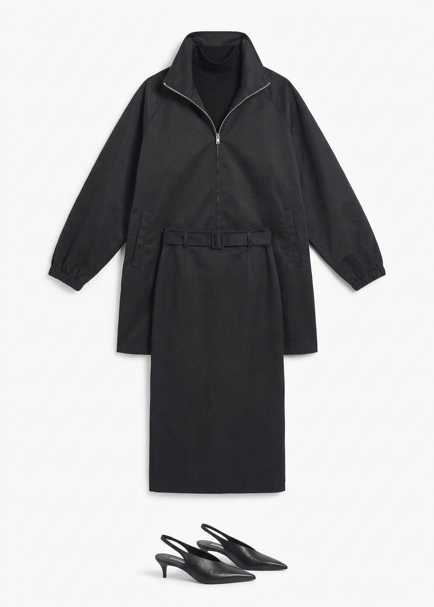 Baxter Satin Track Jacket - Black