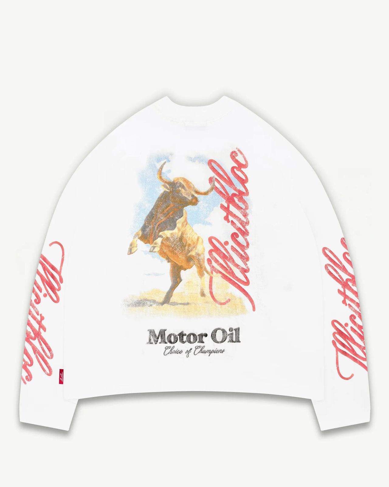 BULL MASCOT CLOUDWEAVE™ LONG SLEEVE T-SHIRT - WHITE