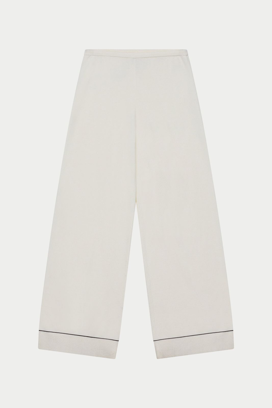 KNITTED PANEL TROUSERS - CREAM