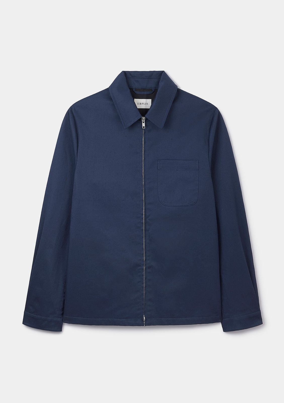 Blueberry Cotton Linen Zip Jacket