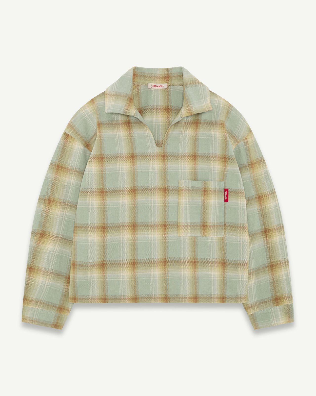 JAPANESE PLAID PULLOVER SHIRT - CACTUS/TOBACCO OMBRÉ