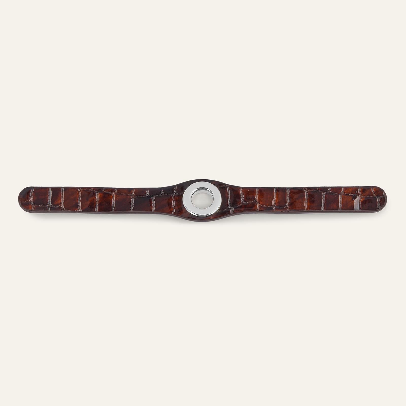 Deco Popper | Tortoiseshell Patent Croc with Silver hardware