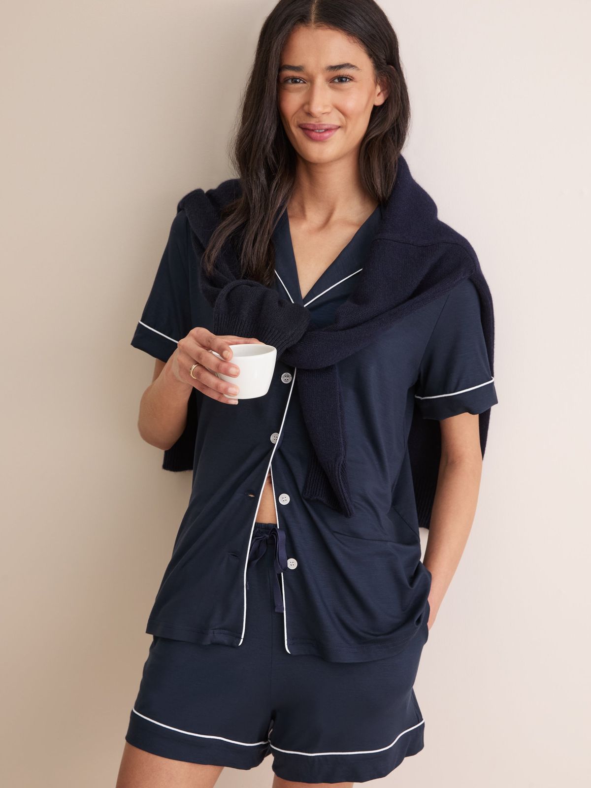 Lara Micro Modal Short Pyjamas Navy Blue