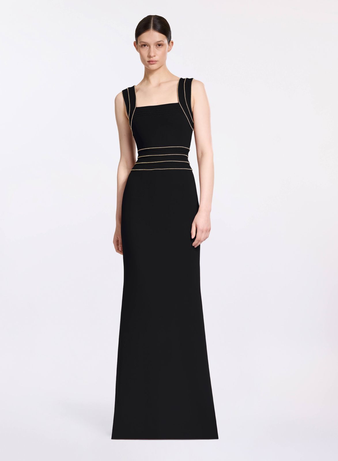 Trim Embellished Cady Dress