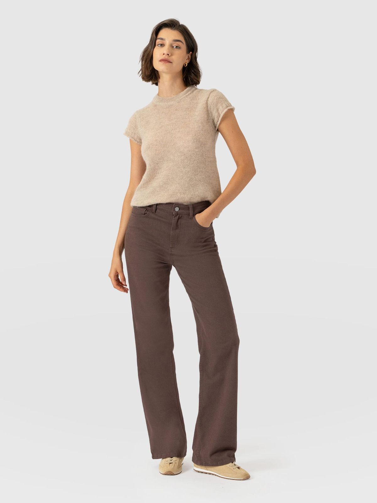 Wide Leg Jean - Brown