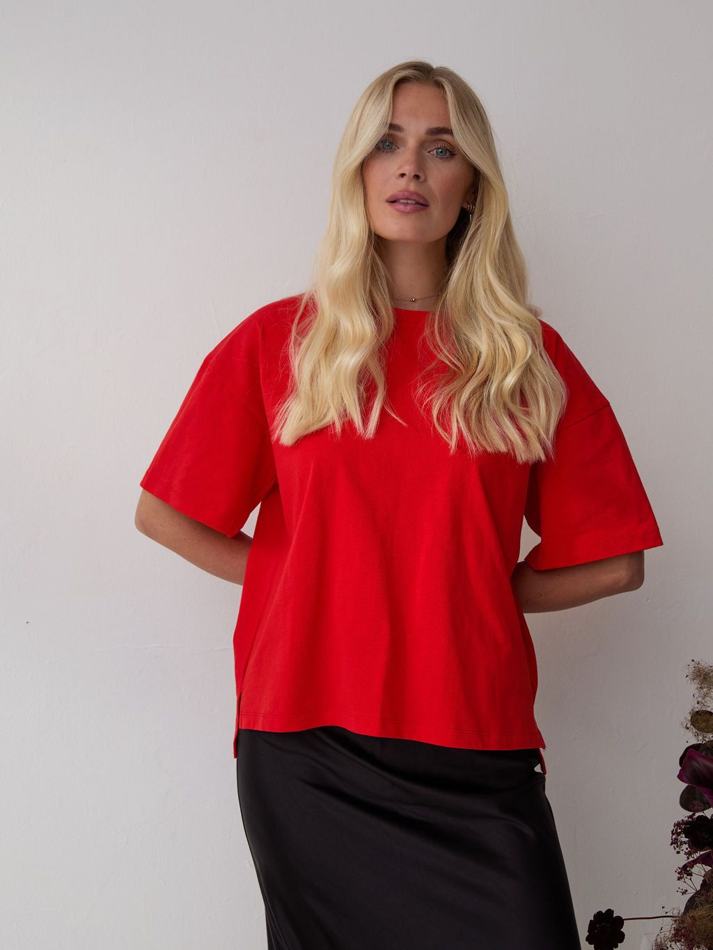 Sara Red Premium Oversized T-Shirt