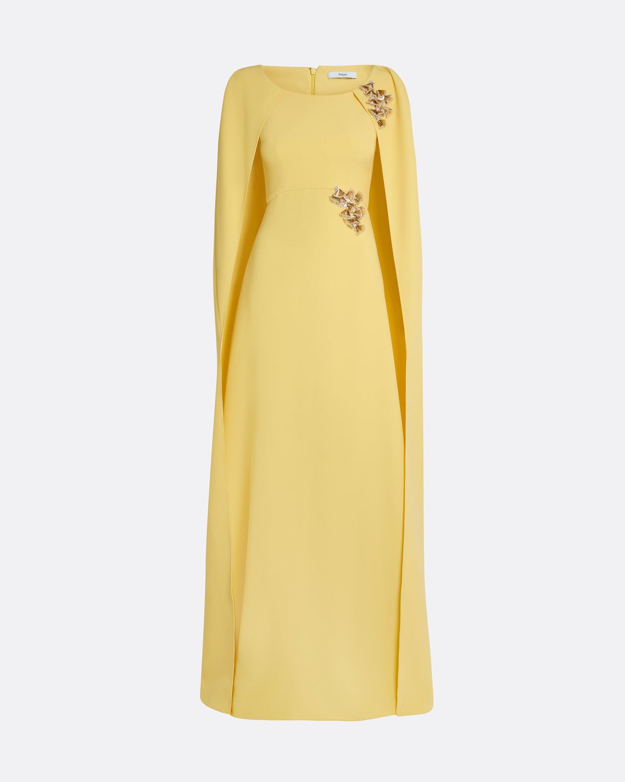 Yuna Long Dress In Aspen Gold With Gold
