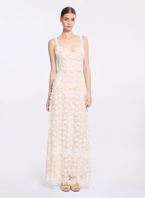 Tulle Embroidered Macramé Dress