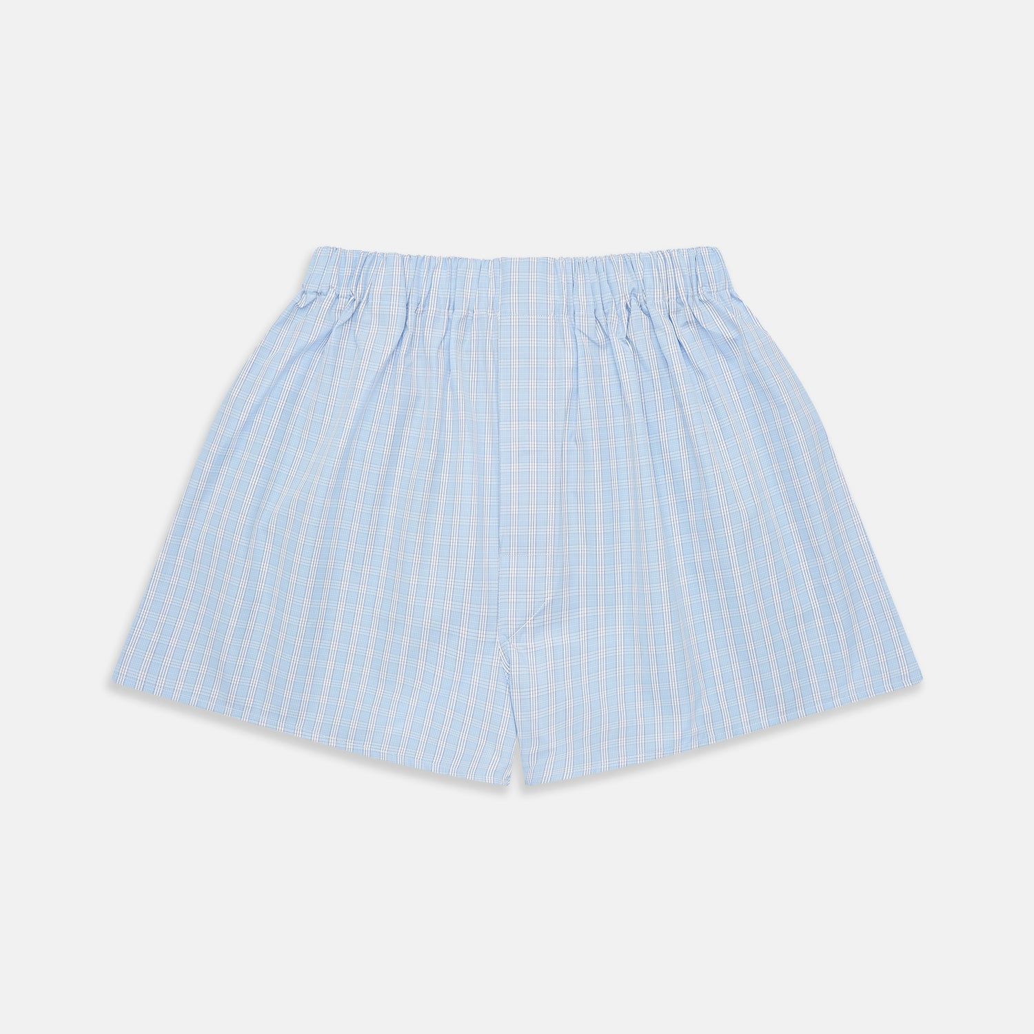 Blue and White Check Cotton RE-PURPOSE Godfrey Boxers