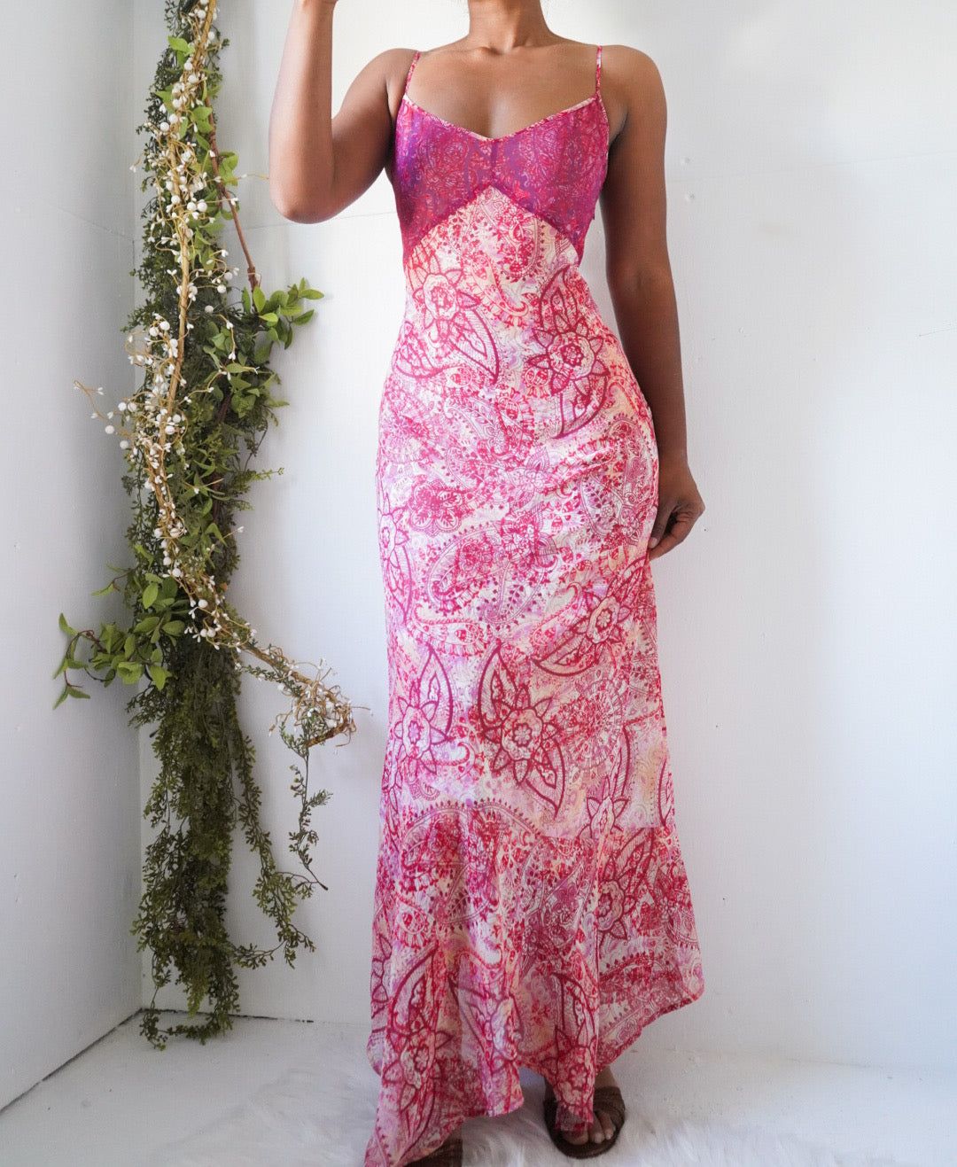 Y2K Paisley Abstract Maxi Dress
