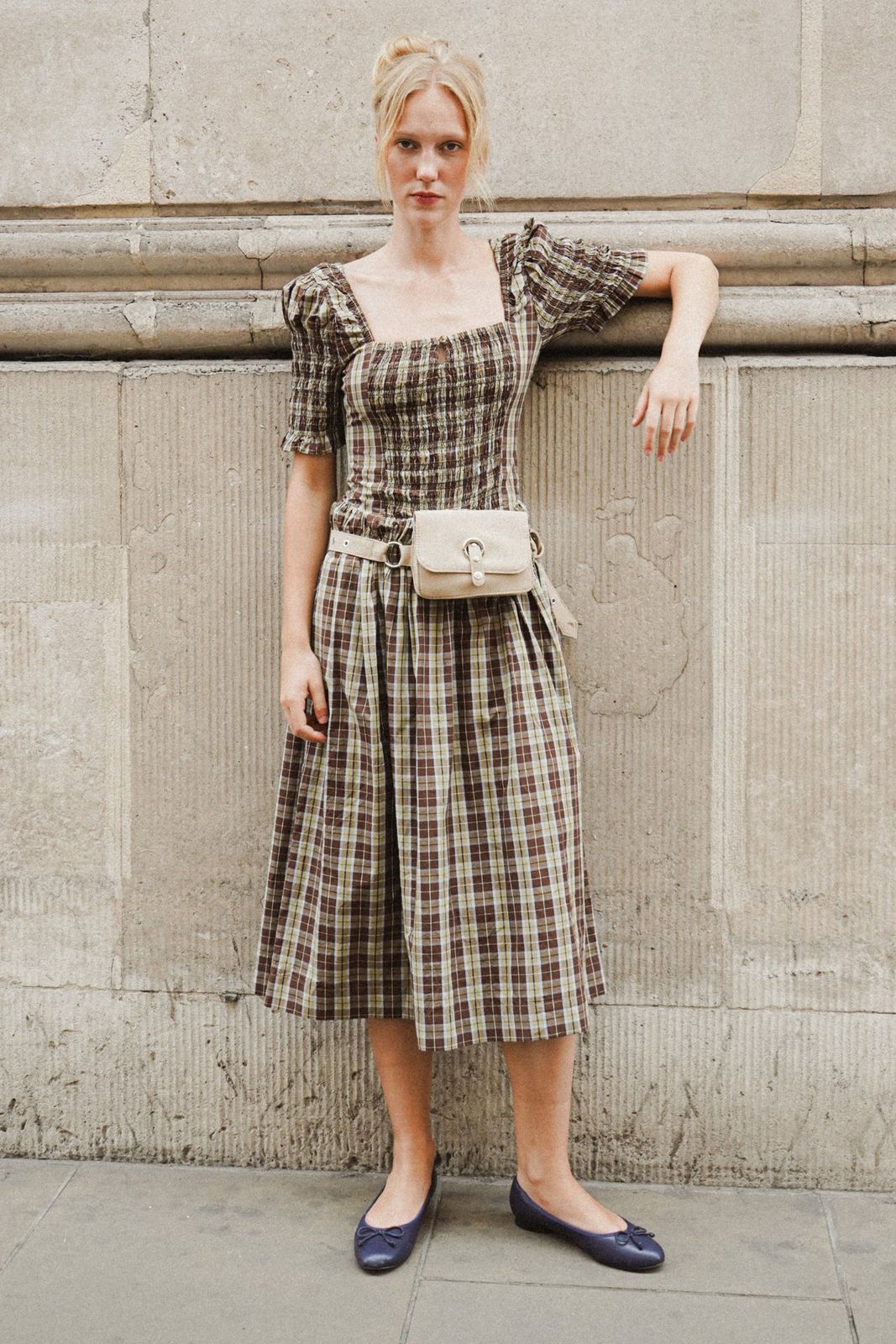 Molly Midi Dress - Cocoa Check