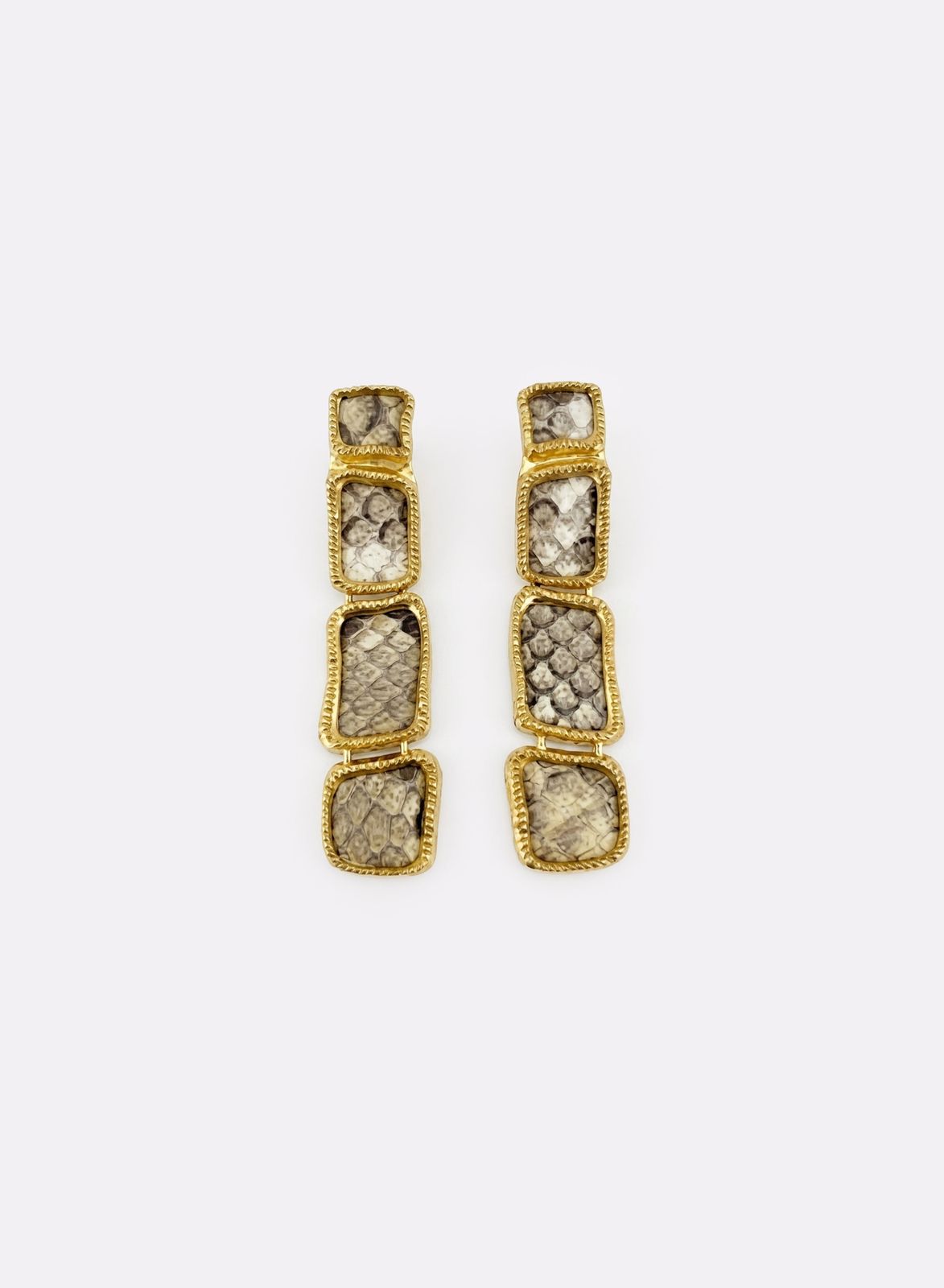 Gold Metallic Python Earring