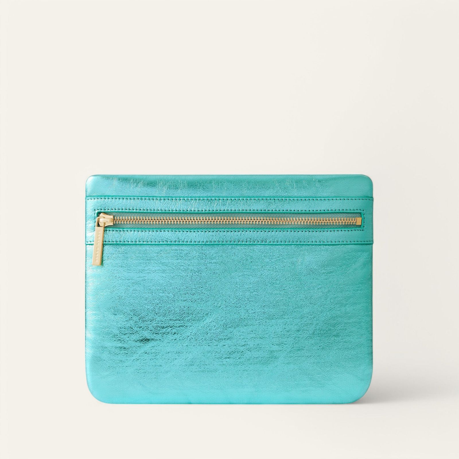 Mia Pouch | Metallic Turquoise with Gold hardware