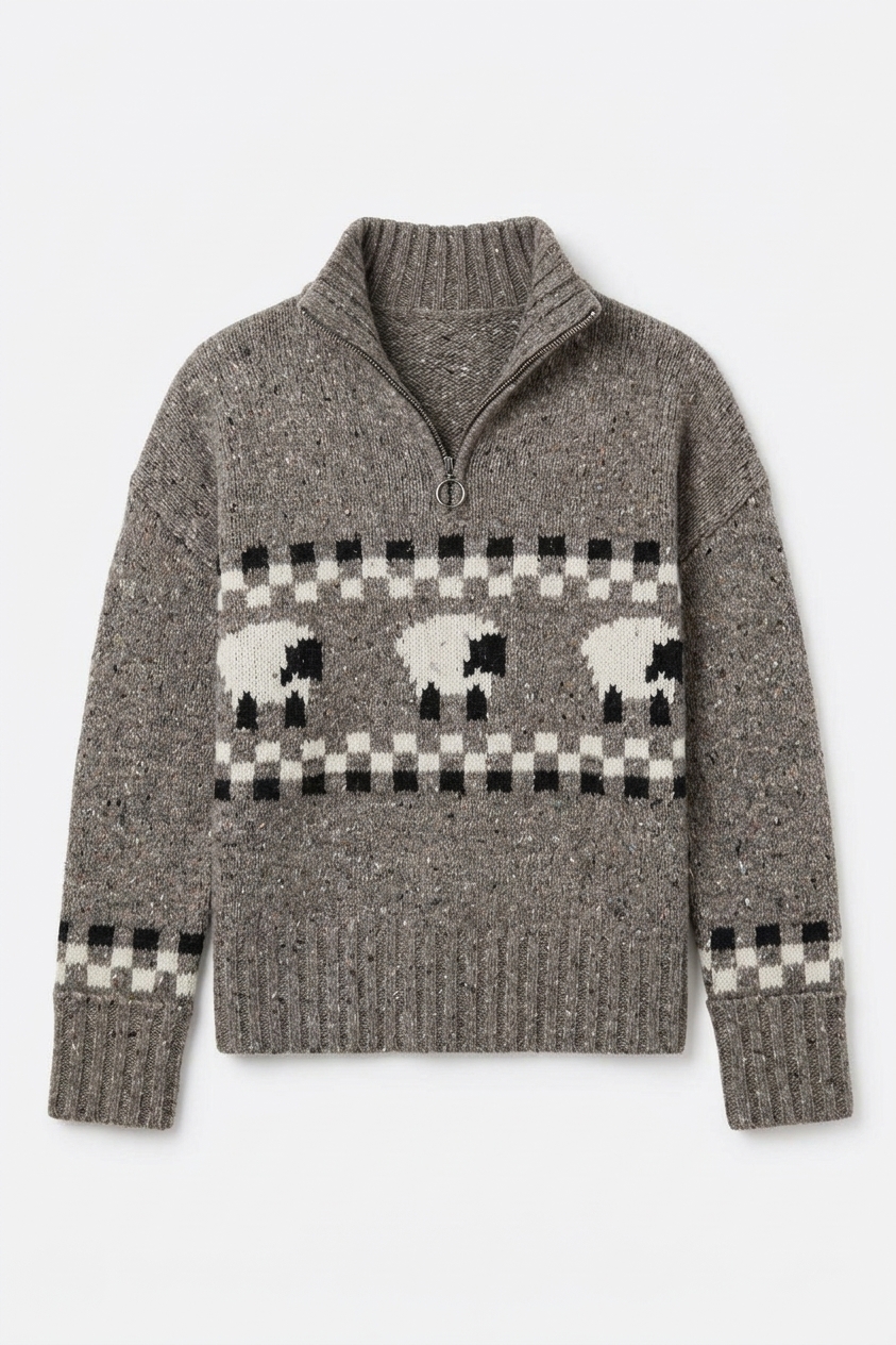 Montadale Sheep Half Zip Jumper
