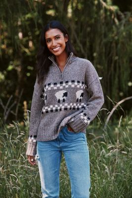 Montadale Sheep Half Zip Jumper