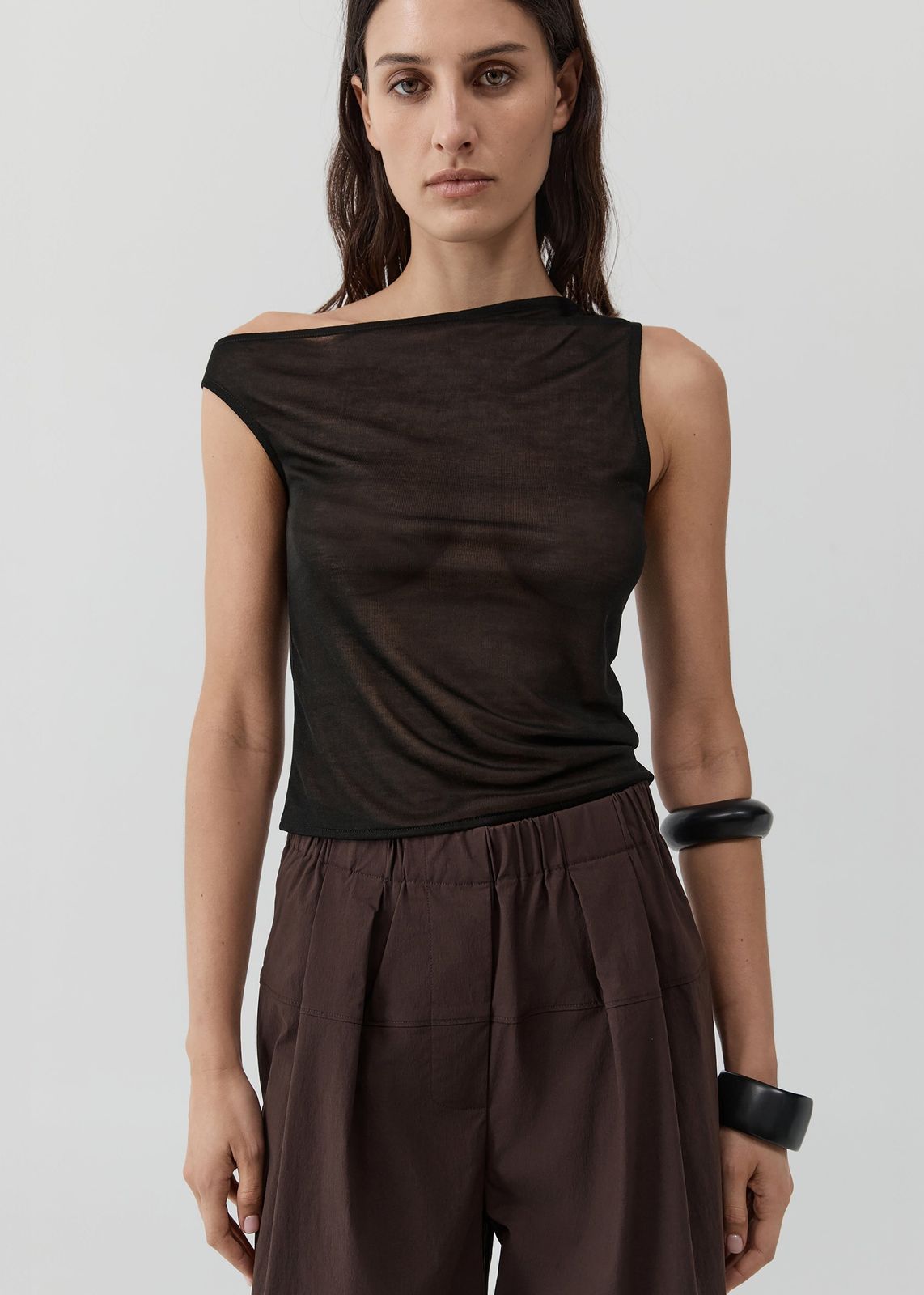 St. Agni Fine Jersey Asymm Top - Black